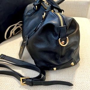 NWT Gorgeous Black Soft Pebbled leather satchel. Style never becomes dated!!!